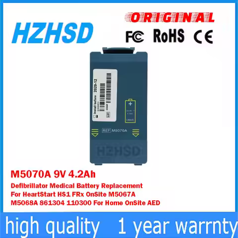 M5070A 9V 4.2Ah Defibrillator Medical Battery Replacement For HeartStart HS1 OnSite M5067A M5068A 86
