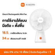 Xiaomi Rechargeable Mini Fan การใช้งานได้นาน18.5 การใช้งานได้แบบ มือถือ + ตั้งพื้น เสียงรบกวนต่ำ 34d