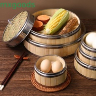 MXGOODS Steamer Basket Bamboo Lid Dim Sum Kitchen Gadget Gift Idea Chinese For Cooking Food Steamer