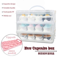Paper Cupcake Box Packaging Mobile Dessert Table Transparent Plastic Multi-Layer Packaging Box Porta