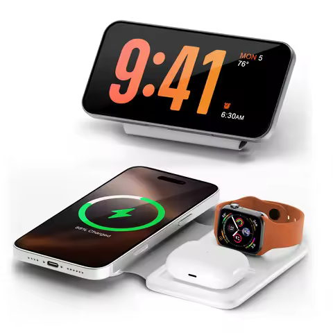 15W Wireless Chargers Magnetic 3 in 1 Foldable Stand Pad Dock Fast Charg Travel iPhone17 16 15 14 13
