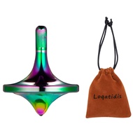 LOQATIDIS Stainless Steel Spinning Top, Premium Exquisite Well Made Metal Desk EDC Toys, Spin Long T