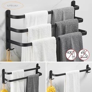 (SG Seller) Free of nail hole space aluminium towel rack mounts the bathroom toilet hang shelf