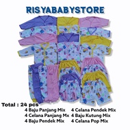 1 lusin / 24 pcs bayi baru lahir lengkap / paket perlengkapan baju bayi baru lahir newborn/ keperlua
