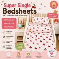 One Kidz Super Single Cotton Fitted Bedsheet, Children Super Single Bedsheet, Super Single Bedsheet