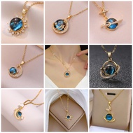 Necklace Women's Dream Planet Necklace Retro French Super Immortal Planet Necklace Star Moon Blue St