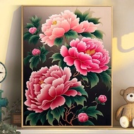 Peony Flower Cross Stitch Material Pack Hand Embroidery Cross Stitch Material Package 2023 New Style