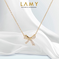 [HOT] Dây chuyền bạc nữ LAMY Bow Necklace Gold 6019SV
