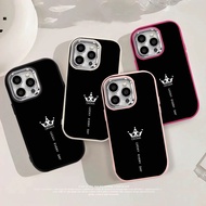 Creative and Minimalist White Crown Phone Case Compatible IPhone 16 15 14 13 12 11 Pro X XR XS MAX S