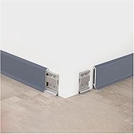 4 Pcs Metal Skirting Board Cover Metal Cove Bases, 1.5/2.4/3.2 Inch X 4.1 Feet Aluminium Baseboard M