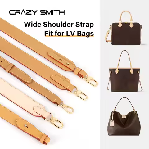 CRAZYSMITH Genuine Leather Wide Adjustable Replacement Shoulder Crossbody Strap For LV Speedy30 35 N