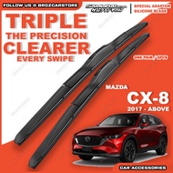 🪒 SAMURAI Wiper Mazda CX-8 CX8 2017 2018 2019 2020 2021 2022 - Above Silicone Wiper Water Repelling