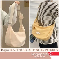 [SG SELLER] Nylon Waterproof Canvas Bag Fashion Dumpling Bag Student Shoulder Crossbody Bag