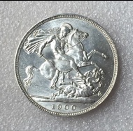 英國 1900年 維多利亞 馬劍 銀幣