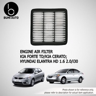 Hyundai Elantra HD 1.6 2.0 / i30 / Kia Forte TD / Kia Cerato K3 Engine Air Filter Penapis Udara 2811