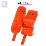 [Dog Toy] Squeaky Crinkle Plush Nosework Chew Toy – Korean Street Food Skewer (Spicy Eomuk & Tteok) 