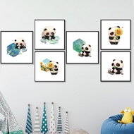 RUOPOTY 50x50cm/40x40cm/30x30cm Frame Paint By Number Panda Animal Drawing On Canvas DIY Oil Paintin