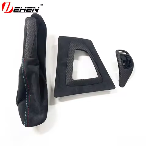 Carbon Fiber Car Console Handbrake Gear Shifter Panel Sleeve Trim Cover For BMW 1 2 Series F20 F21 F