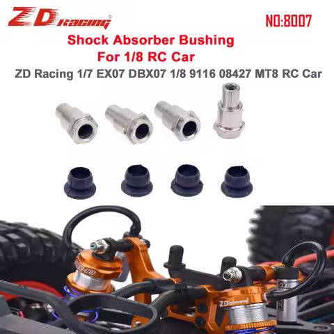 4Pcs/Set 1/8 RC Car Shock Damper Bushing w/ Sleeves for 9116 08427 MT8 1/8 EX-07 DBX-07 1/7 RC Car P