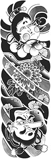 Temporary Tattoos,Japanese Style Flower Men Women,Women Tattoos,Resilience,Lasts 1-2 Weeks,Water-Res