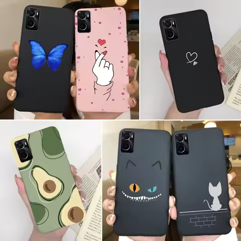 Phone Case For Oppo A96 A97 Cat Monster Soft Matte Silicone Anti Drop Back Cover For Oppo A 96 97 Op