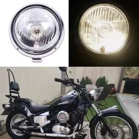 Motorcycle Chrome Headlight Head Light Headlamp For Harley 883 HONDA Steed VLX 400/600 Shadow 600 Ma