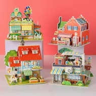 立体小屋趣味3d立体拼图diy仿真积木拼装小房子纸质3d立体拼图huanee.my26.6.18