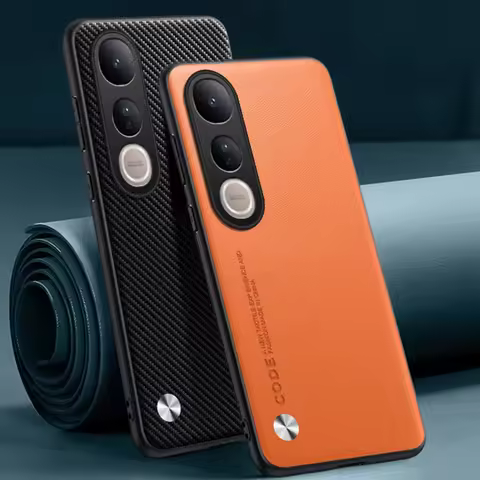 Luxury PU Leather Case For Vivo V50 Lite Back Cover Matte Silicone Shockproof Full Protection Phone 