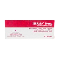 Serrata 10mg (Serratiopeptidase 10mg) 10’s [SURUT BENGKAK] (Exp: 07/23)