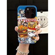 Hard Shell Two-in-One Scratch-Resistant Burger Puppy Illustration American Phone Case Suitable for i