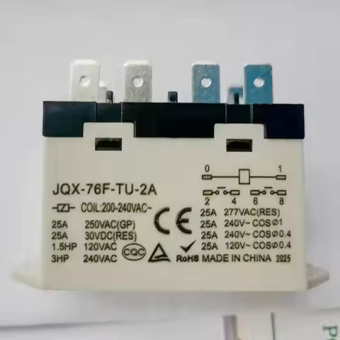 Small high power relay JQX-76F-TU-2A 220VAC 380-400VAC 25A RGF2OU700 RGF2OU900 6PIN JQX76FTU2A 6 fee