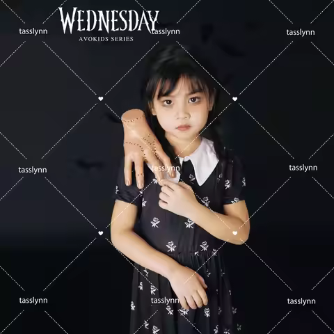 Addams Wednesday Costume Baby Girls Addams Family Cosplay Halloween Costume Kids Family Dancing Blac