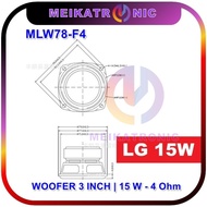 Mini Speaker Woofer 3 Inch 15W 4 Ohm | Subwoofer Lg Bass 78 Mm Mlw78