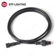 BTF-LIGHTING 2pin 3pin 4pin 5pin Waterproof Connector Extension Cable Black Wire Male to Female
