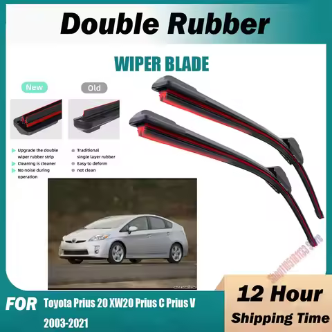 Double Rubber Car Wiper For Toyota Prius 20 XW20 Prius C Prius V Front Wiper Blades Brushes Cutter A