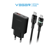 ( รับประกัน 2ปี) VEGER VC-30W07 & V-CL09 ชุดชาร์จเร็ว หัวชาร์จ PD 30W USB-A/Type-C พร้อม สายชาร์จเร็