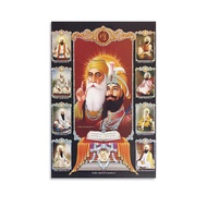MAIXUAN 10 Sikh Gurus Guru Nanak Dev Posters Wall Art Room Aesthetic Canvas Painting Bedroom Posters