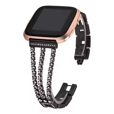Slim Wristband for Fitbit Sense 2 Bands Dressy Metal Bracelet Bling for Fitbit Versa 3/4 Watchband J
