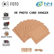 4R Photo Paper Hanger 4R Photo Wall Hanger Paper Photo 4R Frame Card Hanger - Brown (10 Pcs)