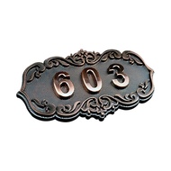 Household Number Plate Customized Antique Metal Bronze Number Plate European Hotel Hotel House Numbe