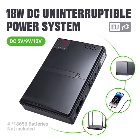 Backup Power UPS 18W Uninterruptible DC Power Supply DC1018L 5V 9V 12V EU Plug Router Optical Cat Mo