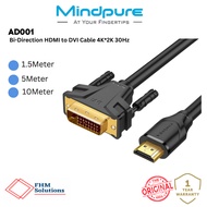 Mindpure AD001 HDMI to DVI Cable Converter / DVI to HDMI Cable Converter