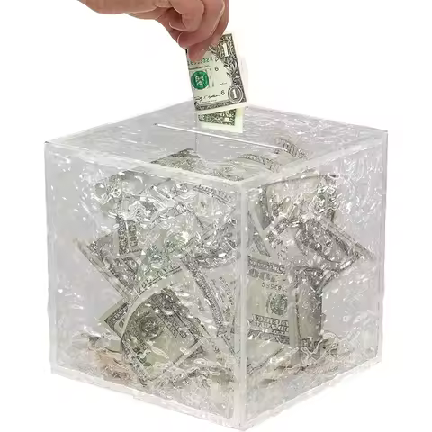 Stone acrylic piggy bank can not be opened diamond piggy bank only in can not be opened to withdraw