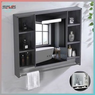mirror cabinet Living room cabinet/bathroom cabinet/solid wood cabinet/waterproof bathroom mirror cabinet/bathroom wall cabinet with mirror and shelf/in stock