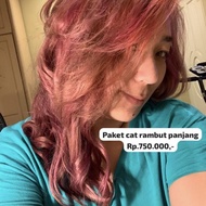 PAKET CAT RAMBUT PANJANG PINK MAGENTA MERAH HAIR COLOR SEMIR RAMBUT