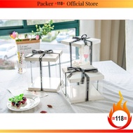 TCB White Color 7/8/10 inch PET Transparent Cake/Packaging Box  - 1pc/pkt