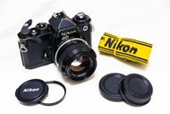 呈現-再生相機:經典Nikon FE黑+Nikon 50mm f1.4 K版 non +日期機背 相機135底片機8成新