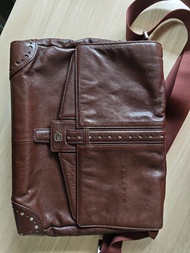 Piquadro Brown Leather Messenger Bag