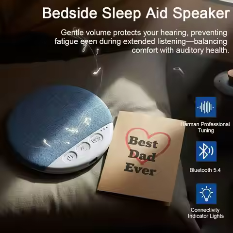 Ultra-slim Bluetooth 5.3 Pillow Speaker for Bedside Use Noise Soundbar Wireless MP3 Music Player Tim