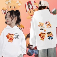 เด็กใหม่ Hoodie KFC & Butterbear ธีม Hoodie☀ เด็กชายและเด็กหญิงสามารถสวมใส่ได้ Cotton Comfort สีดำ /